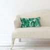 Northlight 11" X 19" Rectangular Tropical Leaves Linen Indoor Throw Pillow - Green -Northlight Store GUEST 03646d02 6e27 437d 90bf 9e4623176720