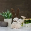 Northlight 14" Beige And Brown Plush Easter Bunny Rabbit Holding A Carrot Spring Figure