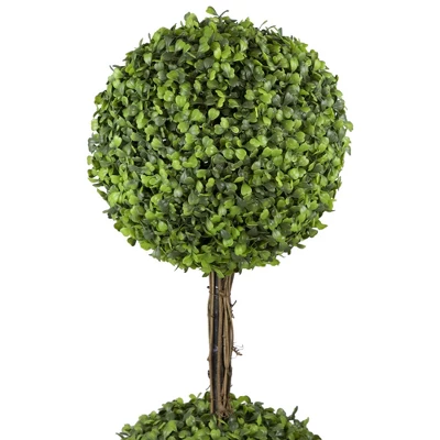 Northlight 4' Unlit Artificial Potted Two Tone Green Double Ball Boxwood Topiary Garden Tree 4 Northlight 4' Unlit Artificial Potted Two Tone Green Double Ball Boxwood Topiary Garden Tree - Image 2