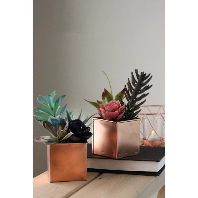 Northlight 7" Mixed Succulent Artificial Potted Arrangement - Green/Purple 5 Northlight 7" Mixed Succulent Artificial Potted Arrangement - Green/Purple - Image 3