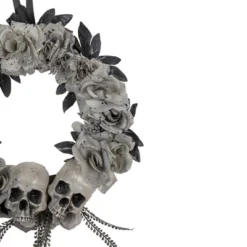 Northlight Double Skull And Gray Roses Halloween Wreath, 16-Inch, Unlit -Northlight Store GUEST 0c48446c 21f9 493e 9611 5b7b1c4251ee