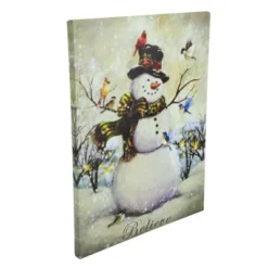 Northlight LED Lighted Snowman And Bird Friends Christmas Canvas Wall Art 15.75" X 11.75" -Northlight Store GUEST 0da7d85b f66a 40ea 9f64 1c42fc8268e0