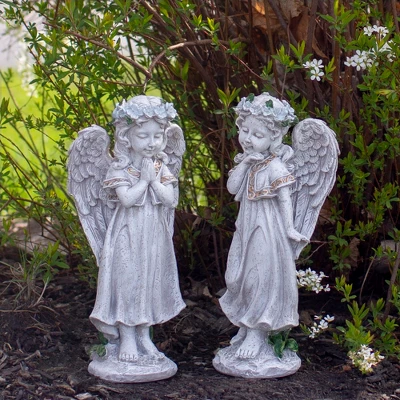 Northlight 10" Angel Standing In Prayer Outdoor Garden Statue 3 Northlight 10" Angel Standing In Prayer Outdoor Garden Statue