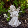 Northlight 6.5" Angel Girl Holding Flower Outdoor Garden Statue -Northlight Store GUEST 143971ba 81b5 4660 a171 5e1b7eaa5b9e