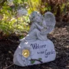 Northlight 9.25" Gray Solar Powered "Welcome To Our Garden" Angel Outdoor Garden Statue -Northlight Store GUEST 16a1b1a5 7221 43de aac3 4f65b9eb04e4