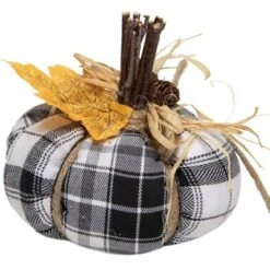 Northlight 5" Black And White Plaid Fall Harvest Plush Pumpkin -Northlight Store GUEST 1cbd034a addb 47b1 b0d5 54b3e4211836