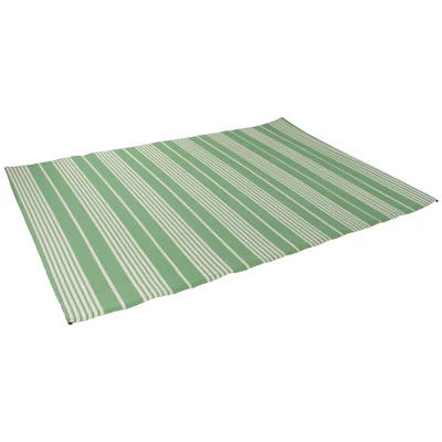 Northlight 4' X 6' Green And White Striped Rectangular Outdoor Area Rug 4 Northlight 4' X 6' Green And White Striped Rectangular Outdoor Area Rug - Image 2