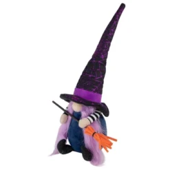 Northlight 14" Black And Purple Witch Gnome With Broom Indoor Halloween Figure -Northlight Store GUEST 22f9253a a26b 4306 8dc4 87d0eb832740
