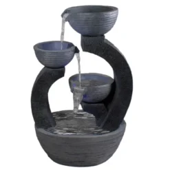 Northlight 31.5" Black Lighted Three-tier Outdoor Garden Water Fountain -Northlight Store GUEST 23a9d87d bc35 497b b244 28c03c7b721d