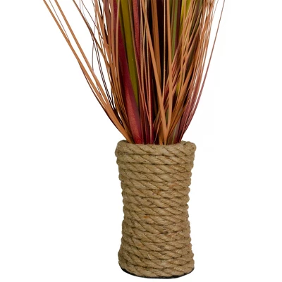 Northlight 34" Red Artificial Grass Plant In A Rope Pot 4 Northlight 34" Red Artificial Grass Plant In A Rope Pot - Image 2