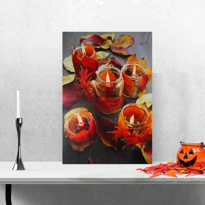 Northlight LED Lighted Autumn Leaves And Flickering Candles Canvas Wall Art 23.5" X 15.75" 3 Northlight LED Lighted Autumn Leaves And Flickering Candles Canvas Wall Art 23.5" X 15.75"