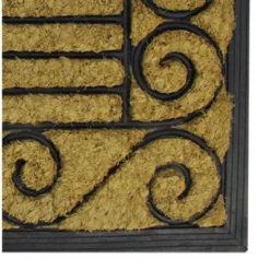 Northlight Natural Coir Stripes And Scrolls Outdoor Doormat 18" X 30"