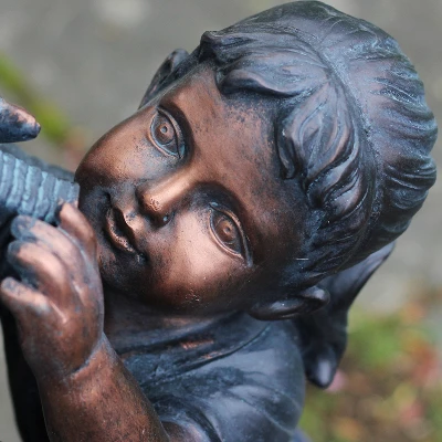 Northlight 29" Children At The Water Pump Well Outdoor Patio Garden Fountain - Black/Bronze 6 Northlight 29" Children At The Water Pump Well Outdoor Patio Garden Fountain - Black/Bronze - Image 4