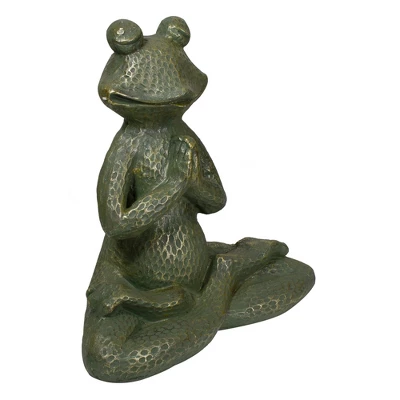 Northlight 14" Gold Verdigris Yoga Frog Outdoor Garden Statue 4 Northlight 14" Gold Verdigris Yoga Frog Outdoor Garden Statue - Image 2