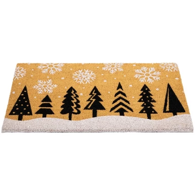 Northlight Trees And Snowflakes Natural Coir Christmas Outdoor Doormat 18" X 30" 7 Northlight Trees And Snowflakes Natural Coir Christmas Outdoor Doormat 18" X 30" - Image 5