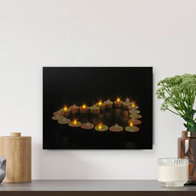 Northlight LED Lighted Flickering Heart-Shaped Candles Canvas Wall Art 15.75" 3 Northlight LED Lighted Flickering Heart-Shaped Candles Canvas Wall Art 15.75"