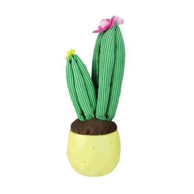 Northlight 10.5" Plush Dual Cactus Artificial Potted Plant Table Top Decoration - Green/Yellow 3 Northlight 10.5" Plush Dual Cactus Artificial Potted Plant Table Top Decoration - Green/Yellow