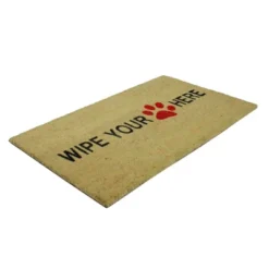 Northlight Beige And Black Animal Print "Wipe Your Paw Here" Doormat 30 X 18