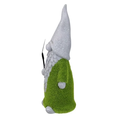Northlight 14" Faux Moss Covered Gnome With Shovel Outdoor Garden Statue 3 Northlight 14" Faux Moss Covered Gnome With Shovel Outdoor Garden Statue