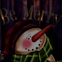 Northlight LED Lighted "Be Merry" Smiling Snowman Christmas Canvas Wall Art 11.75" X 11.75" -Northlight Store GUEST 42a048d7 a921 49df b47d 21f6c16c2183