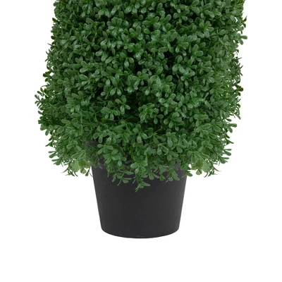 Northlight 30" Artificial Boxwood Cone Topiary Tree With Round Pot, Unlit 6 Northlight 30" Artificial Boxwood Cone Topiary Tree With Round Pot, Unlit - Image 4