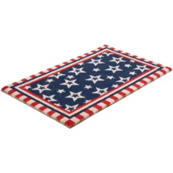 Northlight Blue And Red Americana Stars And Striped Border Coir Outdoor Doormat 18" X 30" -Northlight Store GUEST 43bee2ae 6ab5 4651 b281 bfccce02e3f4