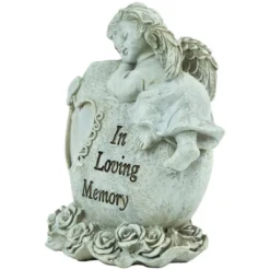 Northlight 6.5" Religious "In Loving Memory" Sleeping Angel Bereavement Outdoor Patio Garden Statue - Gray -Northlight Store GUEST 43e42a30 9a5f 401c adcd 7df1325aa923