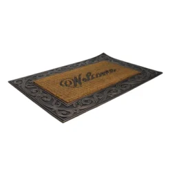 Northlight Brown And Black Swirled Rectangular Welcome Doormat 35" X 23"