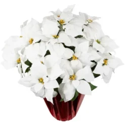 Northlight 26" White Artificial Christmas Poinsettia In Red Wrapped Base -Northlight Store GUEST 4e9b6292 e847 469a b800 e0c59e7063d2