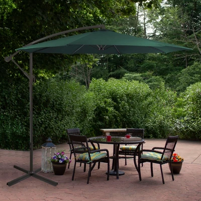 Northlight 10' Outdoor Patio Off-Set Crank And Tilt Umbrella - Green 3 Northlight 10' Outdoor Patio Off-Set Crank And Tilt Umbrella - Green
