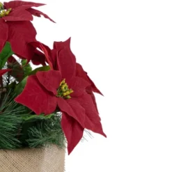 Northlight 13.5" Red Poinsettia With Pine Cones Artificial Christmas Floral Arrangement -Northlight Store GUEST 5716a916 2c08 4e22 a538 8efe4f3f194c