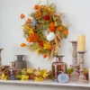 Northlight Velvet Pumpkins And Wheat Artificial Fall Harvest Wreath - 24-Inch, Unlit -Northlight Store GUEST 5b08b7f0 47f0 4dc8 ab9b ba731b623f4d