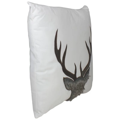 Northlight 17.5 White And Brown Faux Fur Reindeer Throw Pillow Cover 4 Northlight 17.5 White And Brown Faux Fur Reindeer Throw Pillow Cover - Image 2