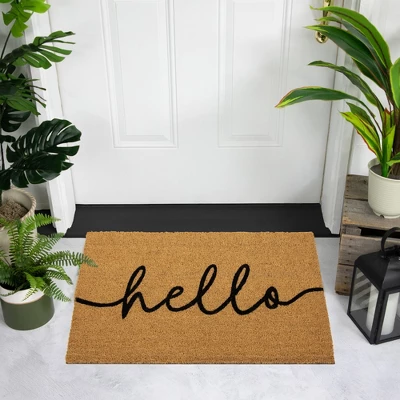 Northlight Natural Coir "Hello" Outdoor Doormat 18" X 30" 3 Northlight Natural Coir "Hello" Outdoor Doormat 18" X 30"