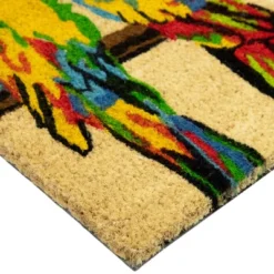 Northlight Toffee And Multicolor Parrots Coir Outdoor Doormat 18" X 30" -Northlight Store GUEST 607b8d99 5c0c 4ac3 adb2 0e073fd4d787
