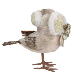 Northlight 6" Beige And White Plush Bird In Earmuffs Christmas Figure -Northlight Store GUEST 65450800 8324 4d67 aad1 c46e66535d6e