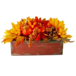 Northlight 14" Autumn Harvest Maple Leaf And Berry Arrangement In Rustic Wooden Box Centerpiece -Northlight Store GUEST 6bd981e9 c631 4bdc 8b1d fc357c73ed89