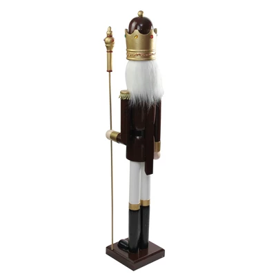 Northlight 48" Burgundy And White Wooden Christmas Nutcracker King With Scepter 7 Northlight 48" Burgundy And White Wooden Christmas Nutcracker King With Scepter - Image 5