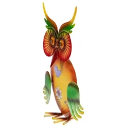 Northlight 11" Orange And Green Metal Owl Outdoor Decoration -Northlight Store GUEST 6ec314e4 5557 43e4 b2ba b99836ff55e4