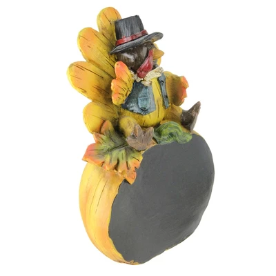 Northlight 8.25” Autumn Harvest Thanksgiving Turkey Chalkboard Decorative Table Top Figurine 3 Northlight 8.25” Autumn Harvest Thanksgiving Turkey Chalkboard Decorative Table Top Figurine