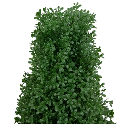 Northlight 30" Artificial Boxwood Cone Topiary Tree With Round Pot, Unlit 4 Northlight 30" Artificial Boxwood Cone Topiary Tree With Round Pot, Unlit - Image 2