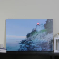 Northlight LED Lighted Lighthouse Home With Morning Sunrise Canvas Wall Art 15.75" X 23.5" -Northlight Store GUEST 764e6bca deca 410d 8130 55413c54fd95