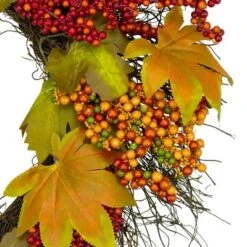 Northlight Maple Leaf And Berry Twig Artificial Fall Harvest Wreath, 22-Inch -Northlight Store GUEST 77d06cbd e0a1 49dc 881a a1c879d4239b