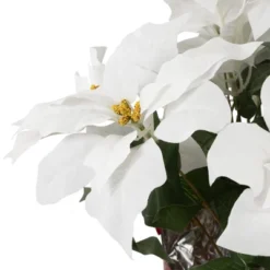 Northlight 26" White Artificial Christmas Poinsettia In Red Wrapped Base -Northlight Store GUEST 791c6bc2 8459 4777 adc0 ecadaa968078
