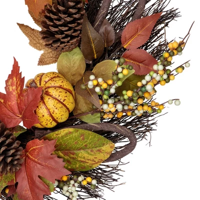 Northlight Sunflower, Pumpkin, Foliage And Pine Cone Fall Harvest Wreath - 24 Inch, Unlit 3 Northlight Sunflower, Pumpkin, Foliage And Pine Cone Fall Harvest Wreath - 24 Inch, Unlit