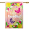 Northlight Life Is Beautiful Pink Floral Outdoor House Flag 28" X 40" -Northlight Store GUEST 8306b782 bc98 4b11 9e02 a661f1f9064c