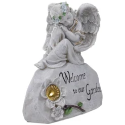 Northlight 9.25" Gray Solar Powered "Welcome To Our Garden" Angel Outdoor Garden Statue 7 Northlight 9.25" Gray Solar Powered "Welcome To Our Garden" Angel Outdoor Garden Statue -Northlight Store GUEST 84b32c68 9662 45fe 909e f0ea228981d1