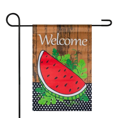 Northlight Welcome Watermelon Slice Spring Outdoor Garden Flag 12.5" X 18" 3 Northlight Welcome Watermelon Slice Spring Outdoor Garden Flag 12.5" X 18"