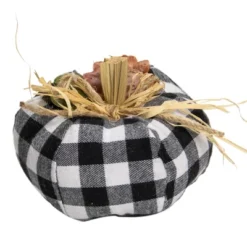 Northlight 5" White And Black Buffalo Plaid Fall Harvest Pumpkin -Northlight Store GUEST 873fb224 df53 48ab 914c ce62abe4eebf