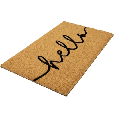 Northlight Natural Coir "Hello" Outdoor Doormat 18" X 30" 5 Northlight Natural Coir "Hello" Outdoor Doormat 18" X 30" - Image 3